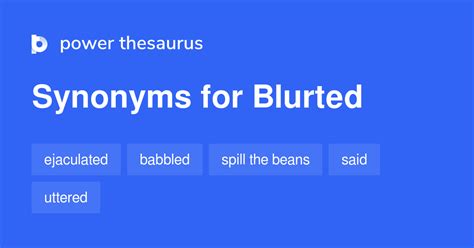 blurt synonym|synonyms for blurted.